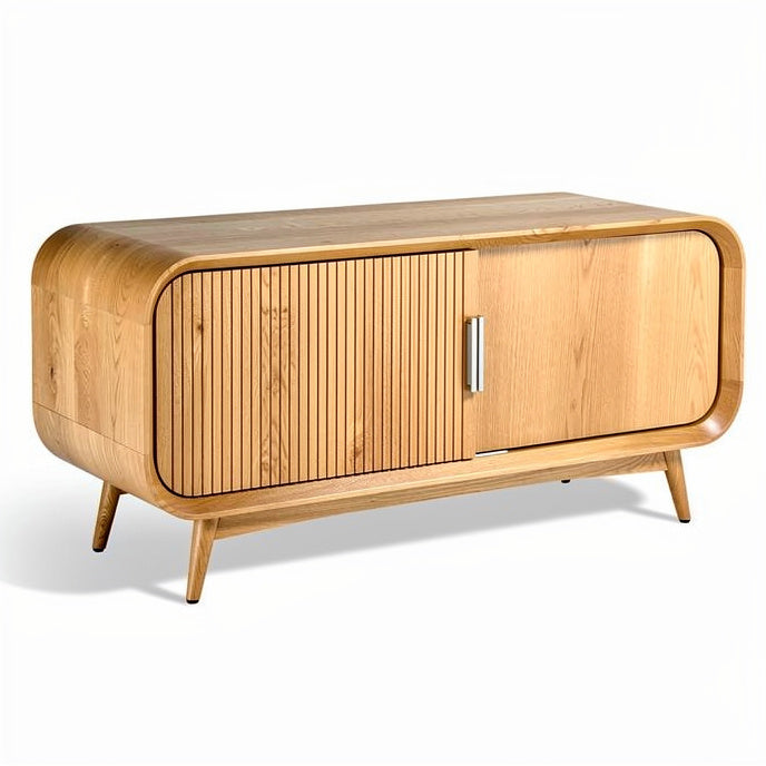 **Modern Wooden Sideboard with Sleek Design and Storage Solution**