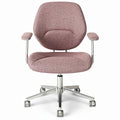 **Ergonomic Pink Office Chair with Swivel and Rolling Wheels**