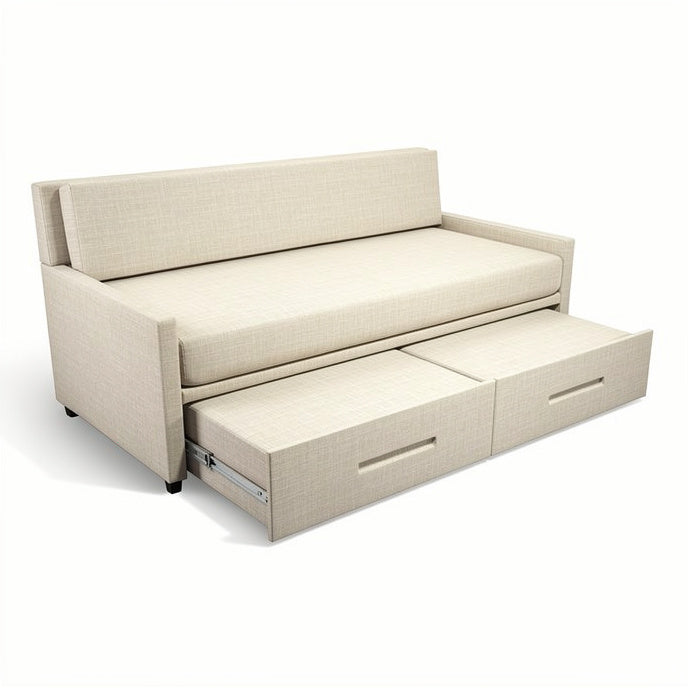 **Compact Sofa Bed with Storage Drawers**